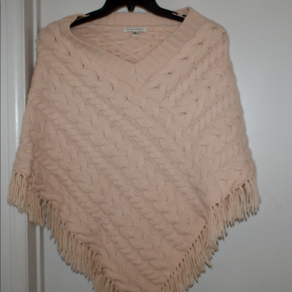 Poncho with fringe